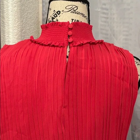 NWT Nanette Leopore Accordian Pleated Smocked Waist Dress - Picture 4 of 9